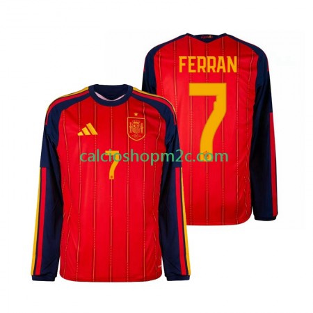 Spagna Ferran Torres 7 Maglia Prima World Cup 2026 Manica Lunga